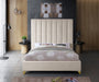 Meridian Furniture - Via Velvet King Bed in Cream - ViaCream-K - GreatFurnitureDeal