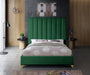 Meridian Furniture - Via Velvet Queen Bed in Green - ViaGreen-Q - GreatFurnitureDeal