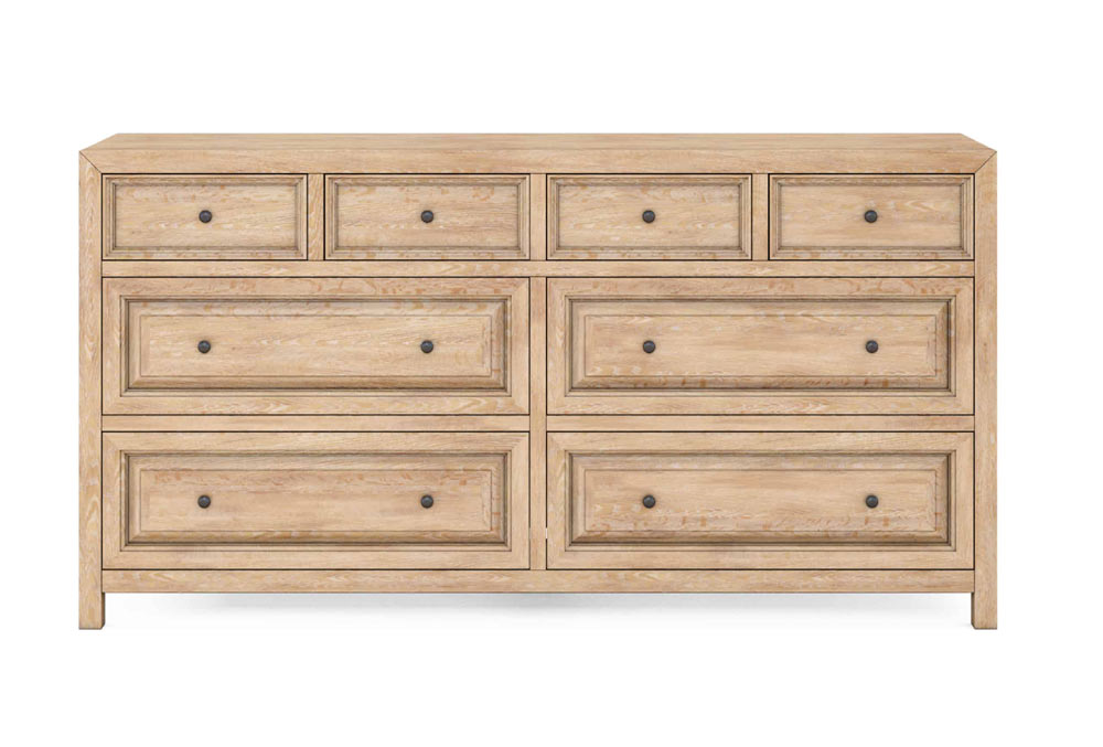 ART Furniture - Post Eight drawers Dresser with Mirror in Oak - 288130-123-2355 - GreatFurnitureDeal