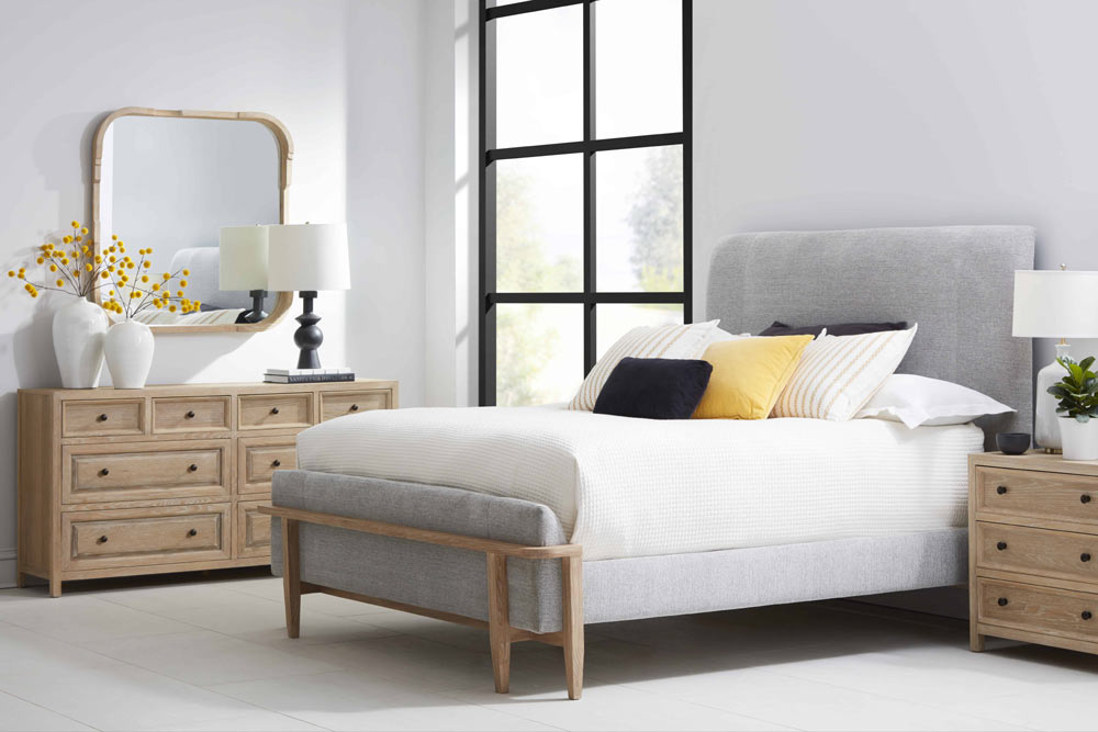 ART Furniture - Post Eastern King Upholstered Panel Bed in Oak - 288136-2355