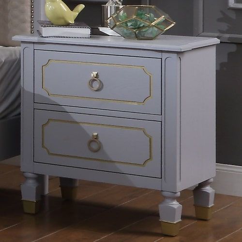 Acme Furniture - House Marchese Nightstand in Pearl Gray - 28863 - GreatFurnitureDeal
