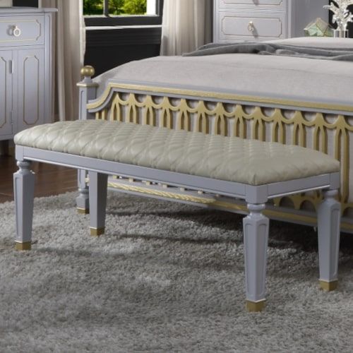 Acme Furniture - House Marchese Bench in Pearl Gray - 28867 - GreatFurnitureDeal