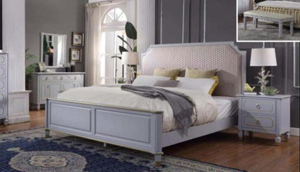 Acme Furniture - House Marchese 5 Piece Eastern King Bedroom Set in Pearl Gray - 28877EK-5SET - GreatFurnitureDeal