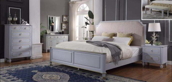 Acme Furniture - House Marchese 6 Piece Eastern King Bedroom Set in Pearl Gray - 28877EK-6SET - GreatFurnitureDeal