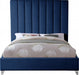 Meridian Furniture - Via Velvet King Bed in Navy - ViaNavy-K - GreatFurnitureDeal