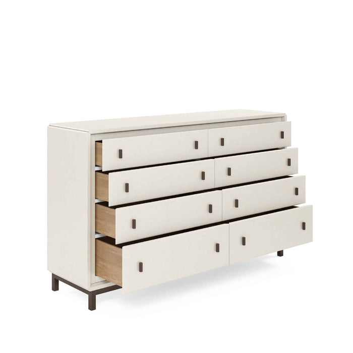 ART Furniture - Blanc 6 Piece Queen Upholstered Panel Bedroom Set in Alabaster - 289125-142-1017-6SET