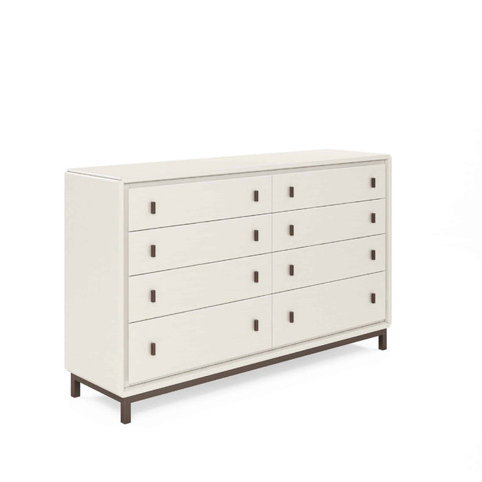 ART Furniture - Blanc 5 Piece Queen Upholstered Panel Bedroom Set in Alabaster - 289125-142-1017-5SET - GreatFurnitureDeal