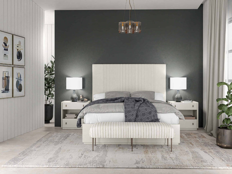 ART Furniture - Blanc 6 Piece Eastern King Upholstered Panel Bedroom Set in Alabaster - 289126-158-1017-6SET - GreatFurnitureDeal
