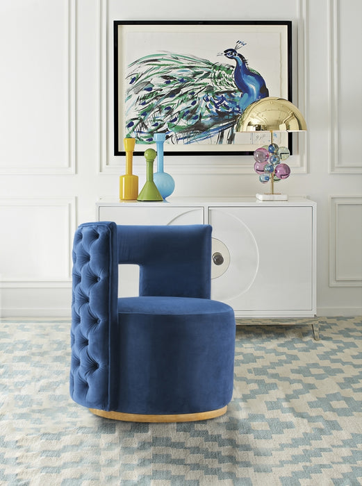 Meridian Furniture - Theo Velvet Accent Chair in Navy - 594Navy