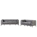 GFD Home - Modern 3-Piece Sofa Sets with Sturdy Metal Legs,Velvet Upholstered Couches Sets Including Three Seat Sofa, Loveseat and Single Chair for Living Room Furniture Set,Gray - GreatFurnitureDeal