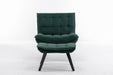 GFD Home - Modern Soft Velvet Fabric Material Large Width Accent Chair Leisure Chair Armchair TV Chair Bedroom Chair With Ottoman Black Legs For Indoor Home And Living Room,Dark Green - GreatFurnitureDeal