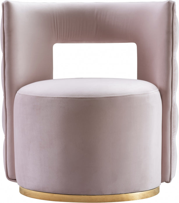 Meridian Furniture - Theo Velvet Accent Chair in Pink - 594Pink