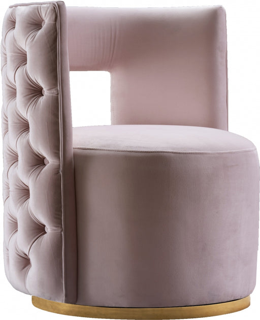 Meridian Furniture - Theo Velvet Accent Chair in Pink - 594Pink - GreatFurnitureDeal