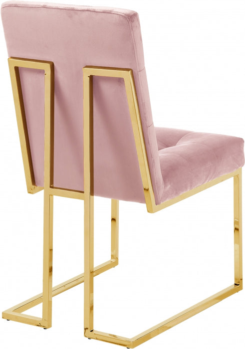 Meridian Furniture - Pierre Velvet Dining Chair in Pink (Set of 2) - 714Pink-C