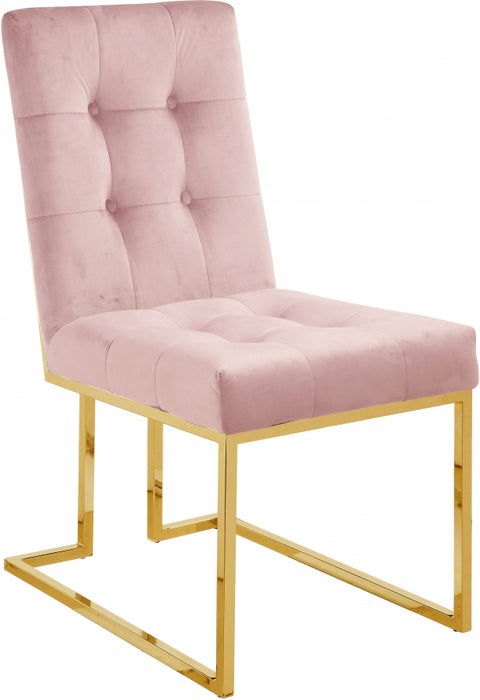 Meridian Furniture - Pierre Velvet Dining Chair in Pink (Set of 2) - 714Pink-C