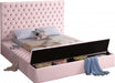 Meridian Furniture - Bliss Velvet Queen Bed in Pink - BlissPink-Q - GreatFurnitureDeal