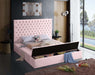 Meridian Furniture - Bliss Velvet Queen Bed in Pink - BlissPink-Q - GreatFurnitureDeal