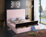 Meridian Furniture - Bliss Velvet King Bed in Pink - BlissPink-K - GreatFurnitureDeal