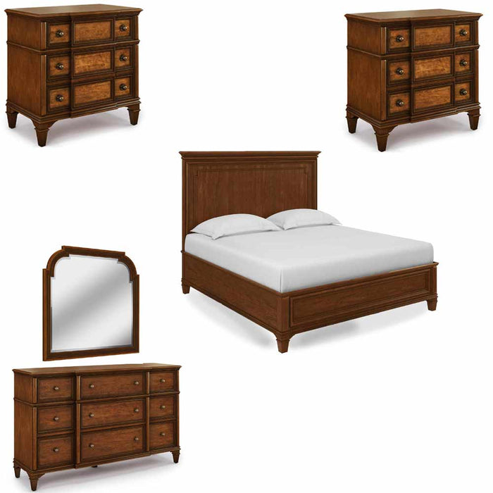 ART Furniture - Newel 5 Piece Eastern King Panel Bedroom Set in Cherry - 294126-1406-5SET