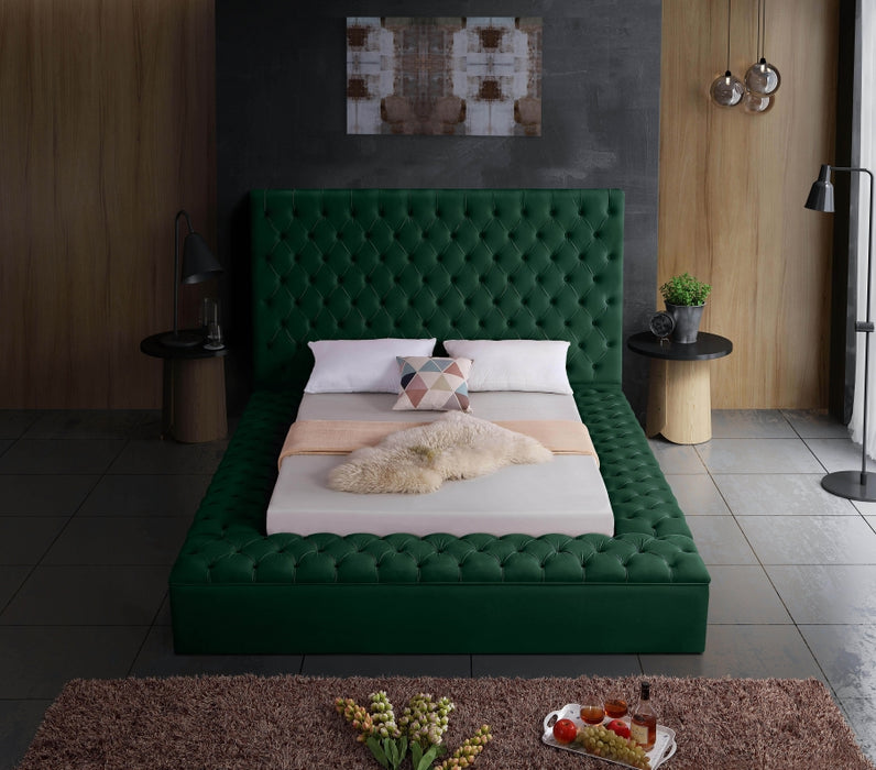Meridian Furniture - Bliss Velvet King Bed in Green - BlissGreen-K