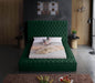 Meridian Furniture - Bliss Velvet Queen Bed in Green - BlissGreen-Q - GreatFurnitureDeal