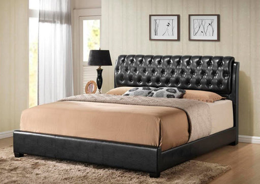 Myco Furniture - Barnes Black Bicast Queen Bed - 2955Q-BK - GreatFurnitureDeal