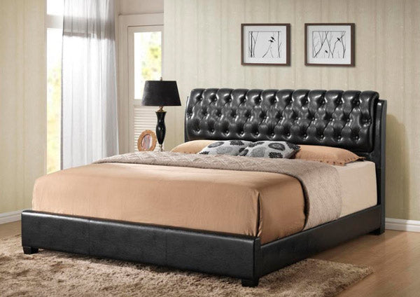 Myco Furniture - Barnes Black Bicast Queen Bed - 2955Q-BK