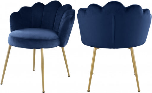 Meridian Furniture - Claire Velvet Dining Chair Set of 2 in Navy - 748Navy-C - GreatFurnitureDeal