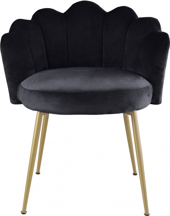 Meridian Furniture - Claire Velvet Dining Chair Set of 2 in Black - 748Black-C - GreatFurnitureDeal