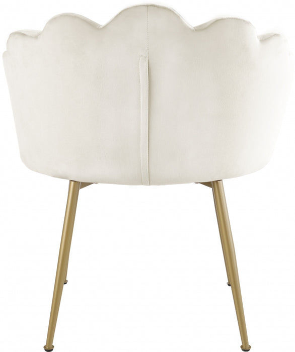 Meridian Furniture - Claire Velvet Dining Chair Set of 2 in Cream - 748Cream-C - GreatFurnitureDeal