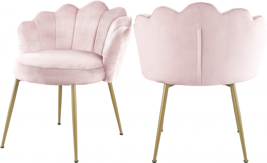 Meridian Furniture - Claire Velvet Dining Chair Set of 2 in Pink - 748Pink-C