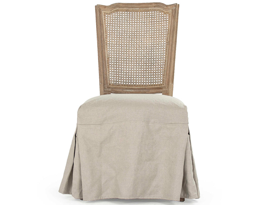 Zentique -Jeena Natural Cream Linen Side Dining Chair - CFH207-Caneback E272 A015-A - GreatFurnitureDeal