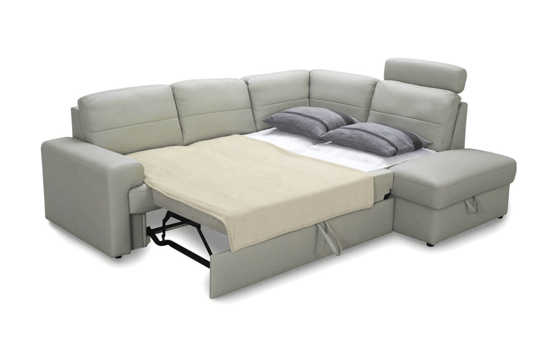ESF Furniture - Ella Sectional Sofa Right w/Bed & Storage in Taupe - 1822SECTIONALR - GreatFurnitureDeal