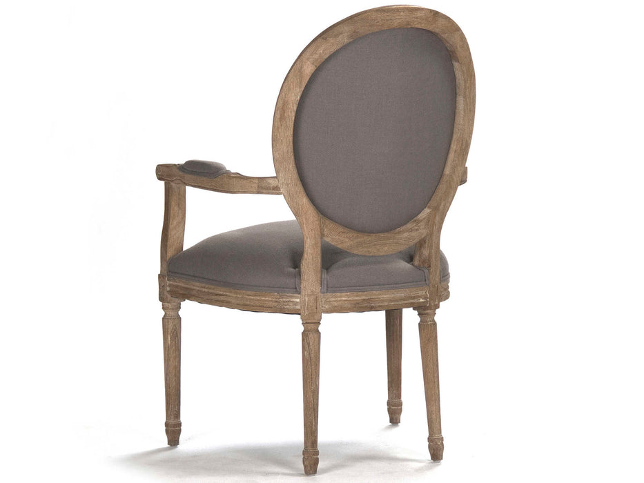 Zentique - Medallion Grey Linen Arm Dining Chair - B009 E272 A048 - GreatFurnitureDeal