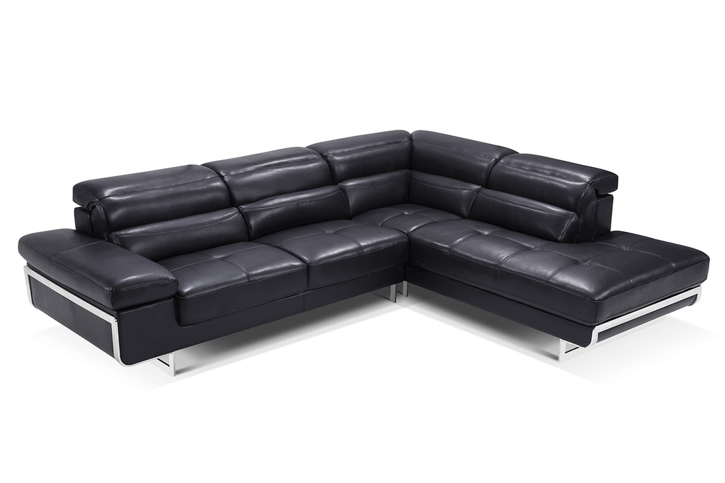 ESF Furniture - 2347 Sectional in Black - 2347SECTIONALRIGHT - GreatFurnitureDeal