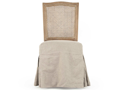 Zentique - Benoit Natural Linen / Cane / Limed Grey Side Dining Chair - FC014 Cane Back E272 A003 - GreatFurnitureDeal
