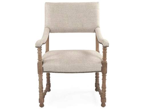 Zentique - Silas Cream Natural Linen Arm Dining Chair - CFH420 E272 A015-A - GreatFurnitureDeal
