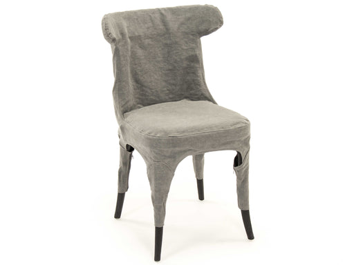 Zentique - Housse Black / Grey Linen Side Dining Chair -  HS110 - GreatFurnitureDeal