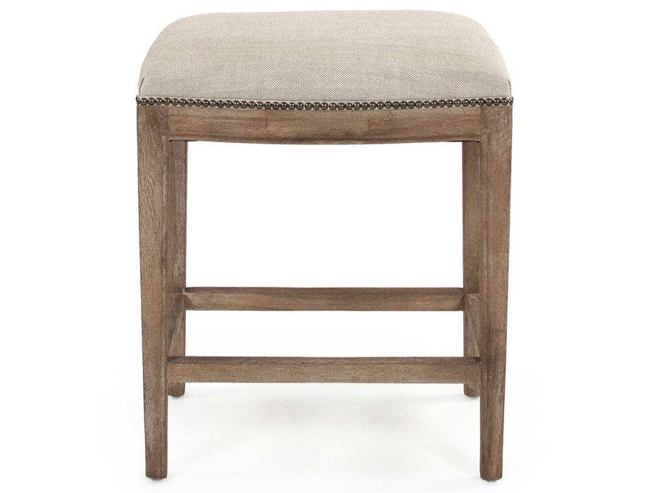 Zentique - Cora Oatmeal Polyester Side Counter Height Stool with Nailhead - CFH403 Counter E272 C053 - GreatFurnitureDeal