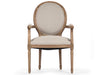 Zentique - Medallion Natural Linen / Natural Oak Arm Dining Chair - B009 E255 A003 - GreatFurnitureDeal