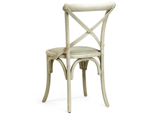 Zentique - Parisienne French Antique Off-White Oak Side Dining Chair - Set of 2 - FC035 CC010 - GreatFurnitureDeal