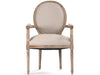 Zentique - Medallion Natural Linen / Limed Grey Arm Dining Chair - B009 E272 A003 - GreatFurnitureDeal