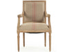 Zentique -Louis Khaki / Red Stripe Arm Dining Chair - B008 E272 A034 Red Stripe - GreatFurnitureDeal