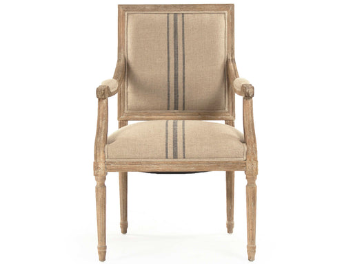 Zentique - Louis Khaki / Blue Stripe Arm Dining Chair - B008 E272 A033 Blue Stripe - GreatFurnitureDeal