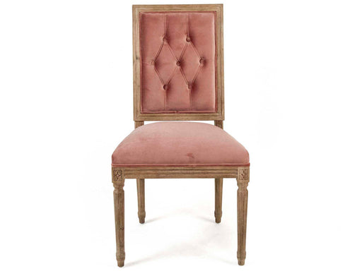 Zentique - Louis  Rose Velvet Side Dining Chair - FC010-4-Z E272 V069 - GreatFurnitureDeal