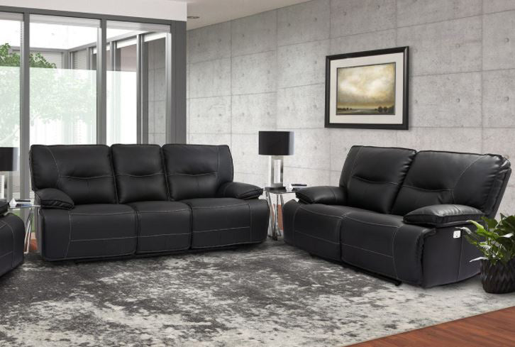 Parker Living - Spartacus 2 Piece Power Double Reclining Sofa Set with USB Port & Power Headrest in Black - MSPA#832PH-22PH-BLC-2SET - GreatFurnitureDeal