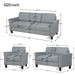 GFD Home - Living Room Sets Furniture Armrest Sofa Single Chair Sofa Loveseat Chair 3-Seat Sofa (ChairLoveseat Chair&3-Seat Sofa, Gray) - GreatFurnitureDeal