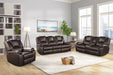 GFD Home - Hong Kong 3 Piece Power Reclining Sofa Set made with Faux Leather in Brown - GreatFurnitureDeal