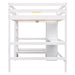 GFD Home - Full Size Loft Bed with Multifunction Shelves and Under-bed Desk, White - GreatFurnitureDeal