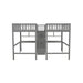 GFD Home - Twin & Twin Size Loft Bed with 2 Built-in Desks and Shelves, Storage Staircase, Gray - GreatFurnitureDeal